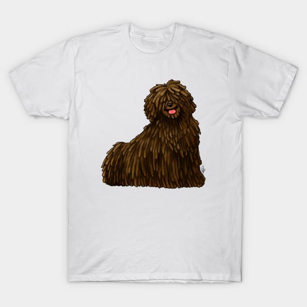 Dog - Puli - Brown T-Shirt by Jen's Dogs Custom Gifts and Designs